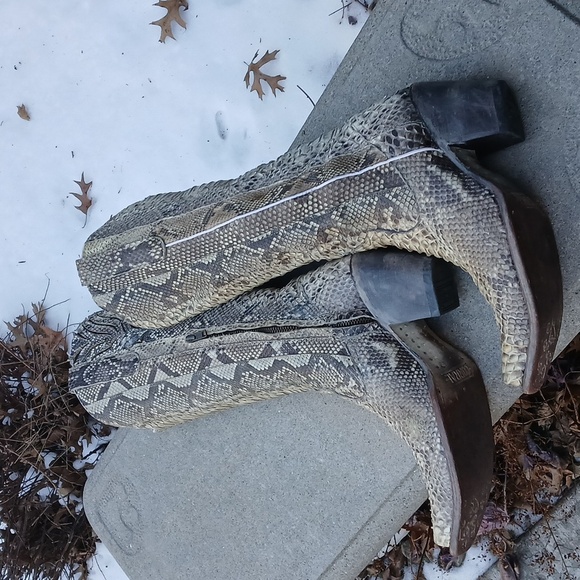 Corral Women's Nude Full Python Tall Boot EUC size 9.5 - Picture 7 of 12
